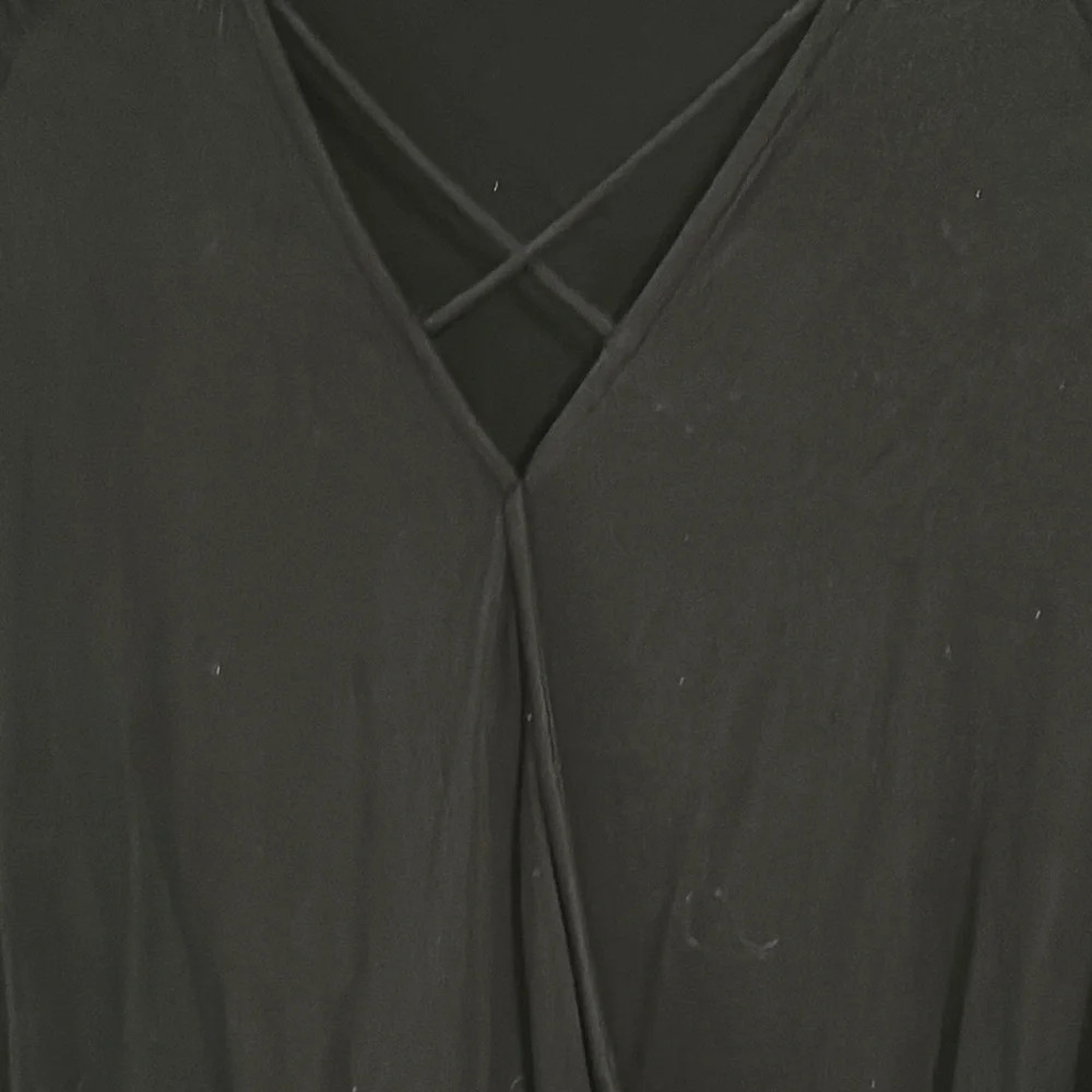 American Eagle Outfitters Black Wrap Blouse 3/4 Sleeve - Picture 6 of 15